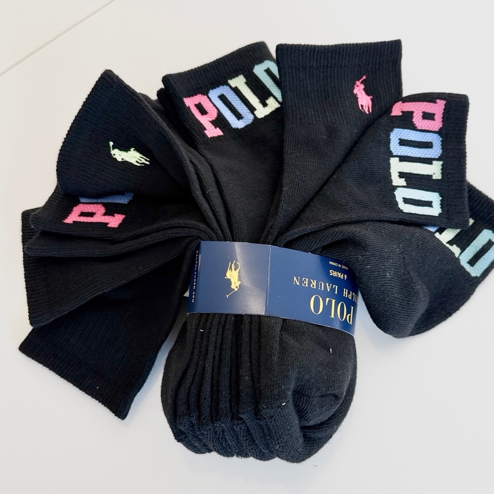 Polo Ralph Lauren Men`s Half Cushioned No Show Socks 6 Pack - Picture 4 of 6